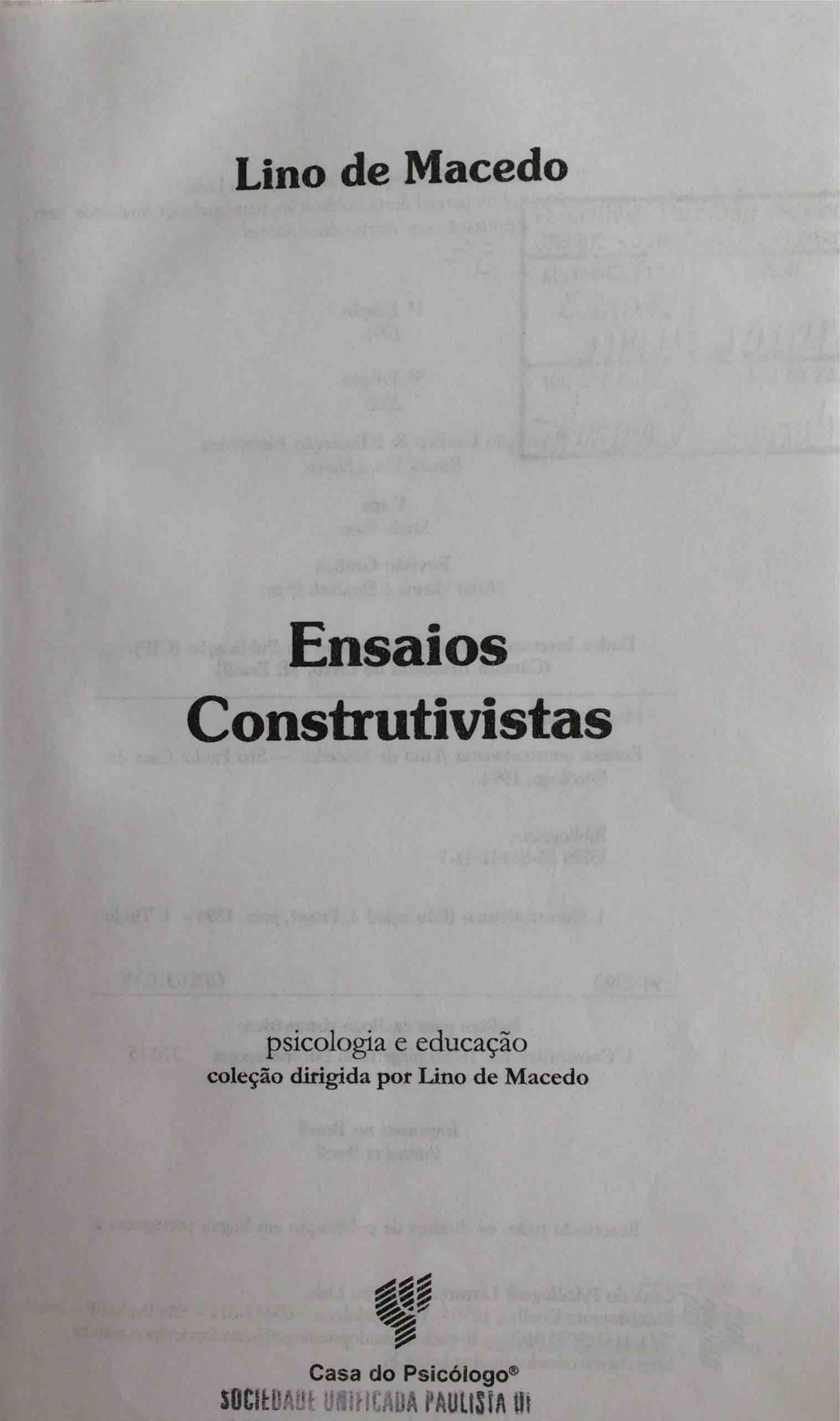 ensaios construtivistas lino de macedo