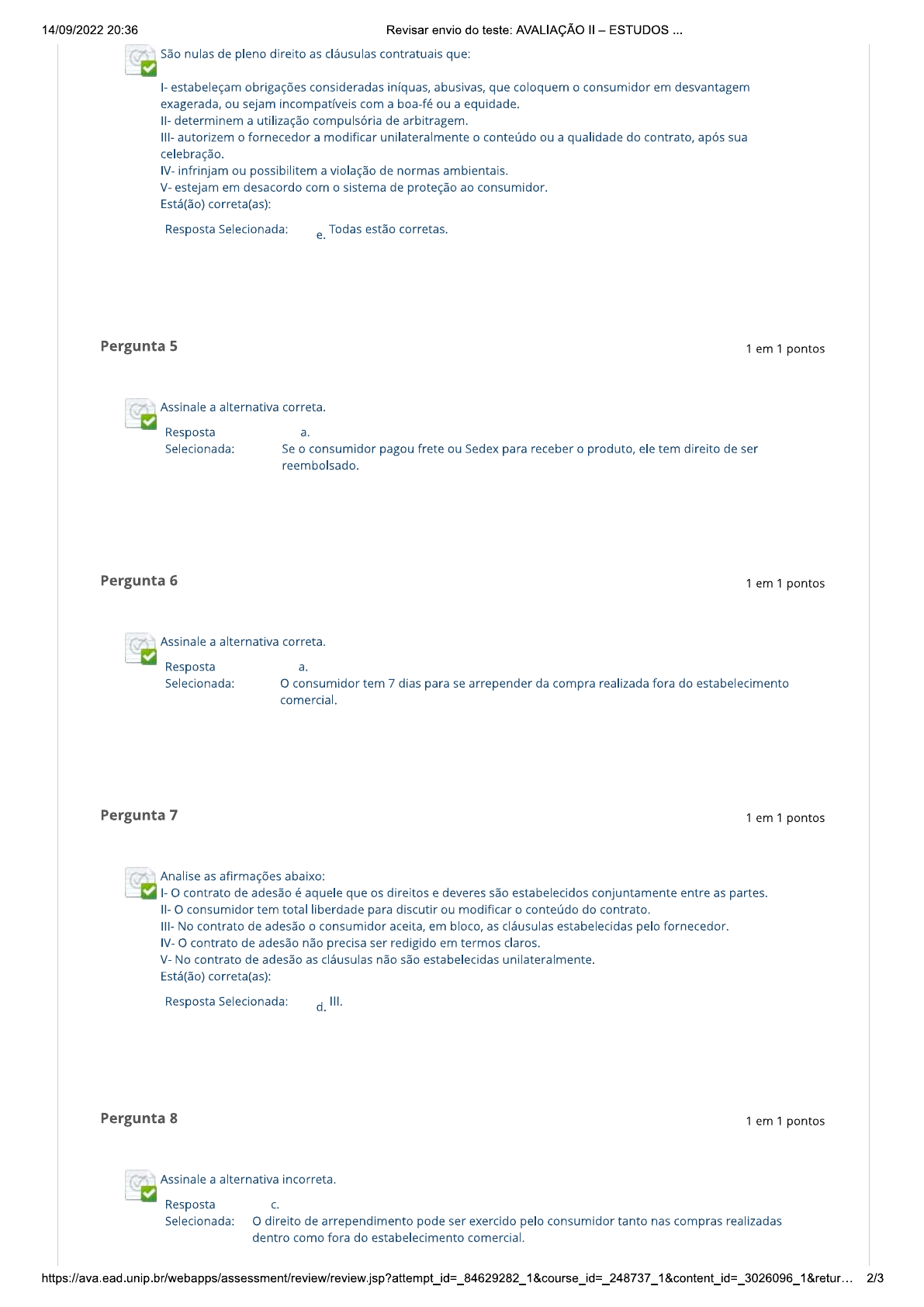 AVALIAÇÃO ESTUDOS DISCIPLINARES VIII - Estudos Disciplinares VIII