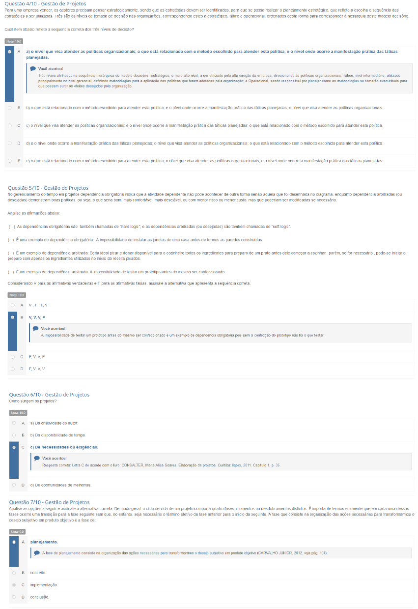 Apol Objetiva 1 Gestão De Projetos - Gestao De Projetos L