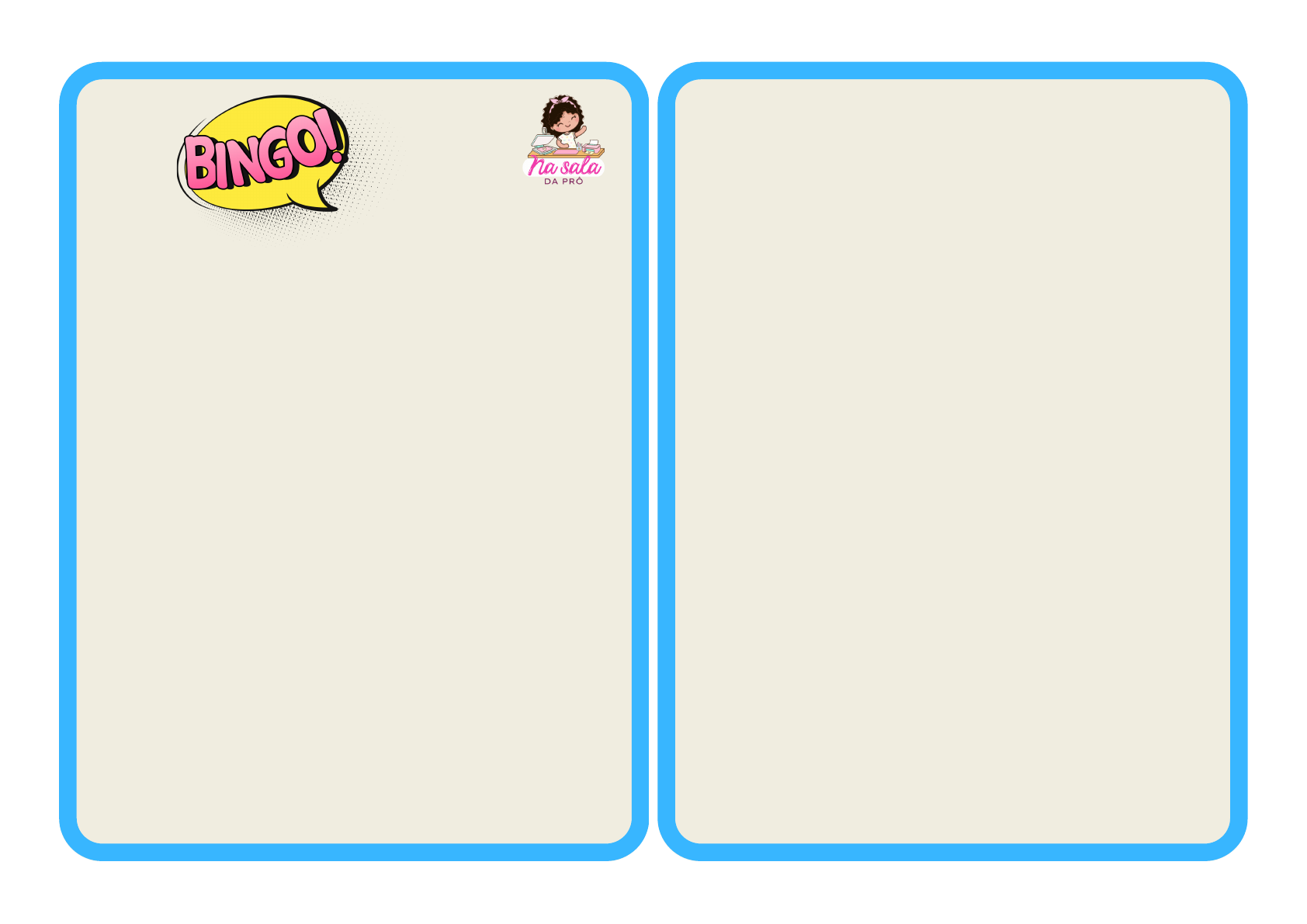 Bingo de verbos para imprimir