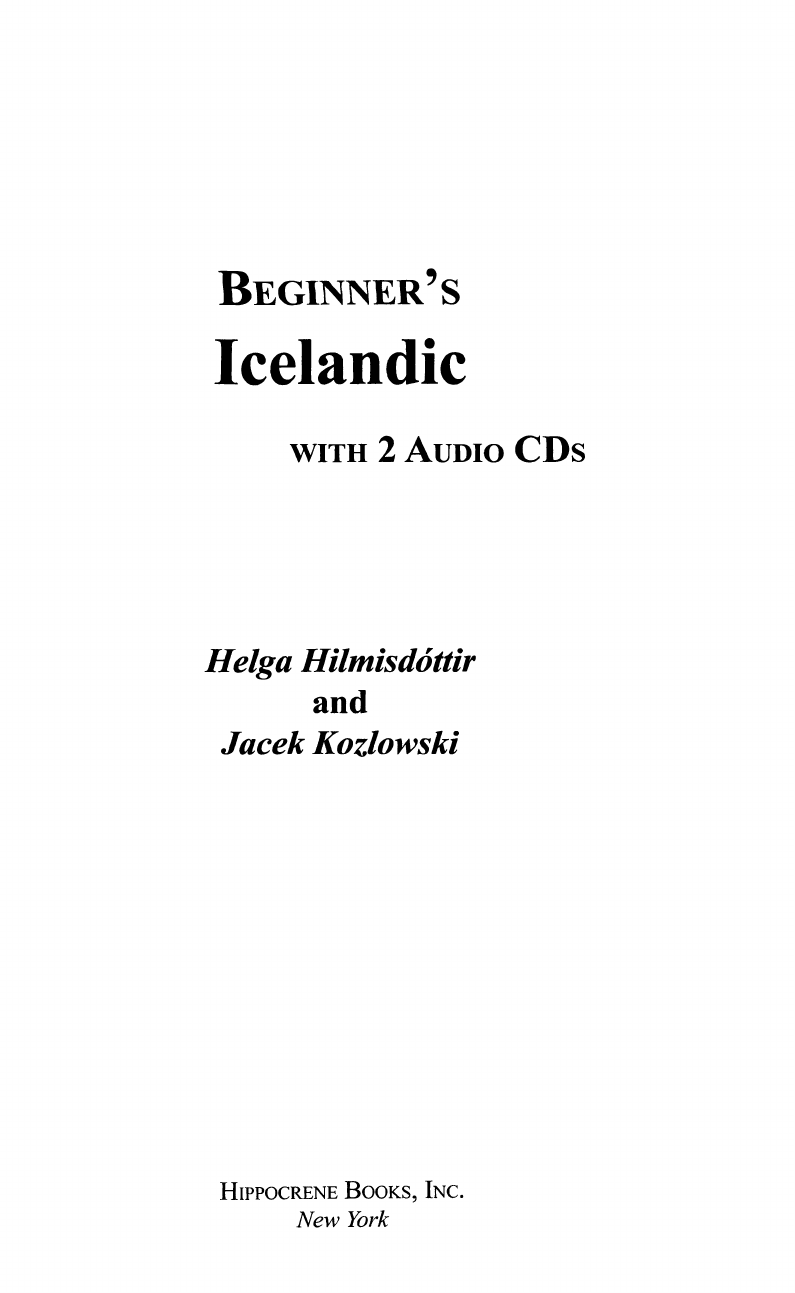 Beginners Icelandic By Helga Hilmisdottir Jacek Kozlowski Idiomas