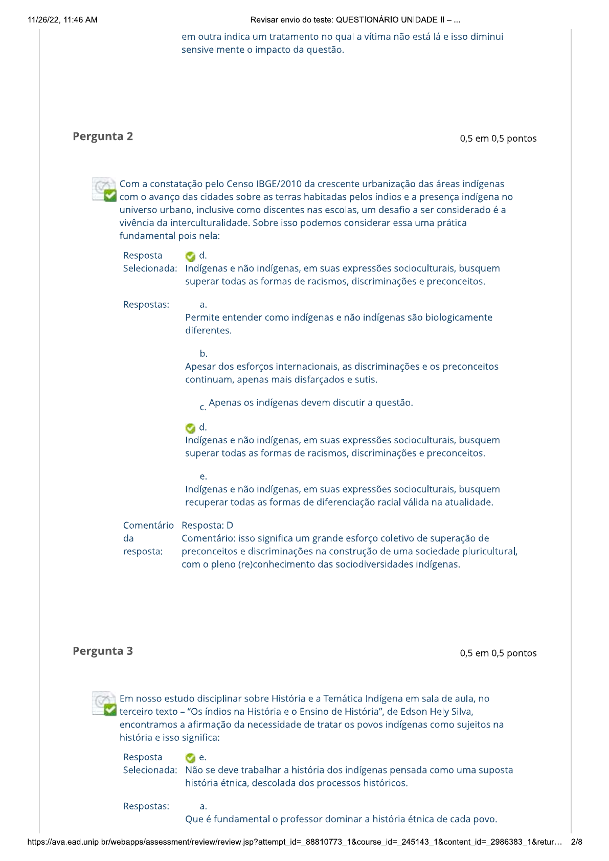 ESTUDOS DISCIPLINARES VII - QUESTIONARIO UNIDADE II - HISTORIA - (2023 ...