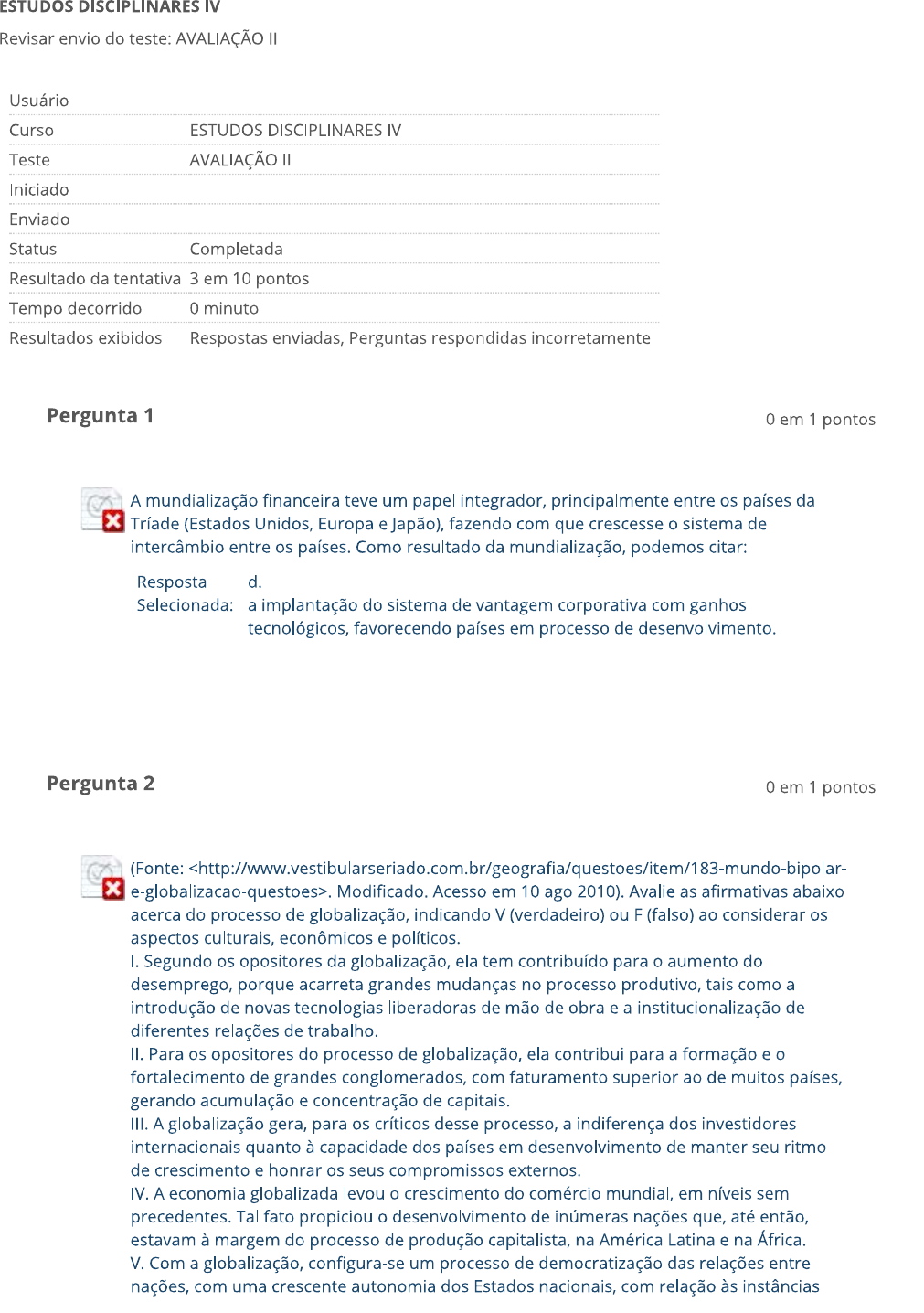 ESTUDOS DISCIPLINARES IV - AVALIAÇÃO II (2) - Estudos Disciplinares IV