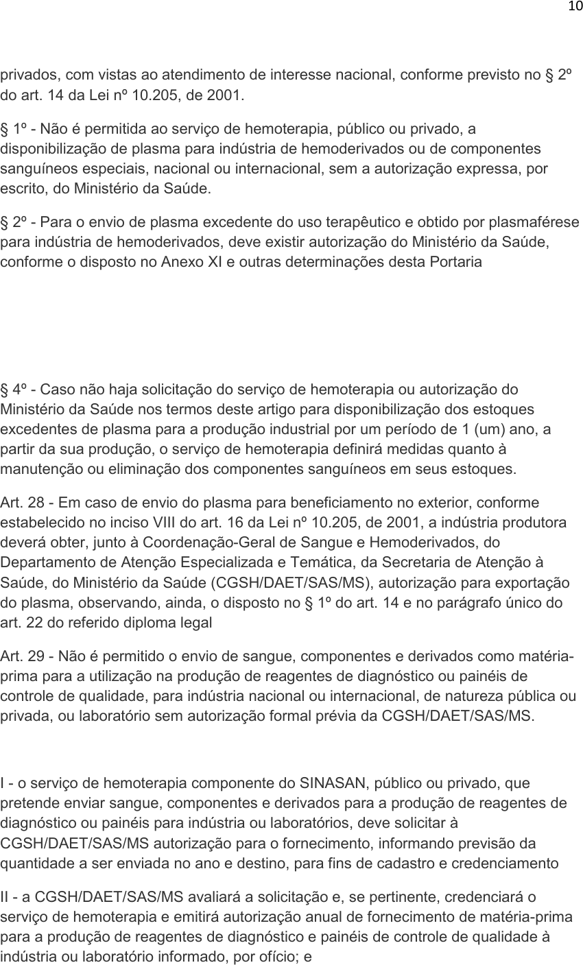 Termo de Compromisso para fornecimento de hemoderivados