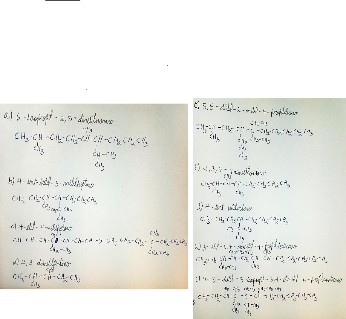 Ejercicios De Alcanos Quimica Organica I