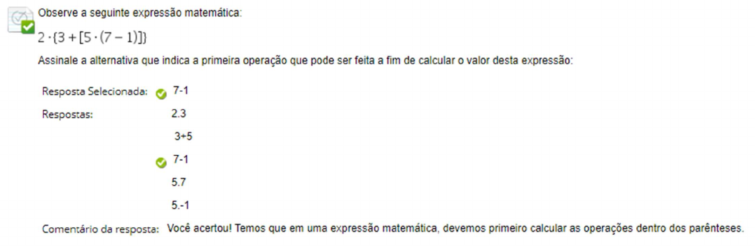 UNIVESP - Semana 2 - Quiz da Videoaula 6 - Exercicios 2 - Matemática Básica  - Matemática Básica