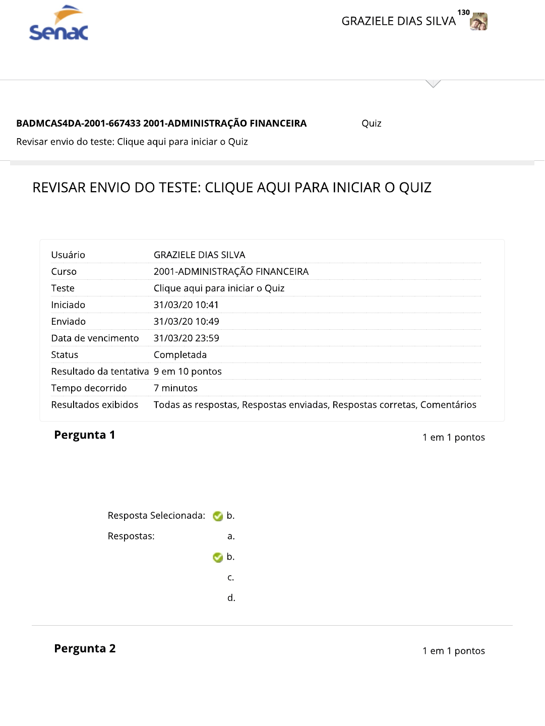 Quiz de matemática 7°B