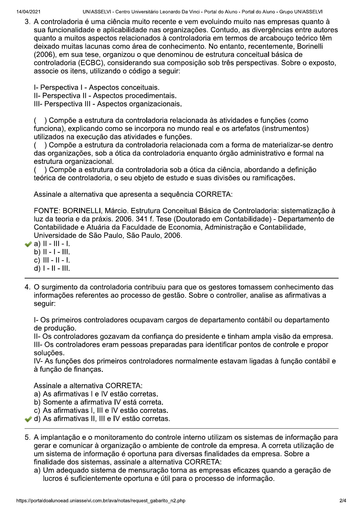 Controladoria Prova 1 Controladoria