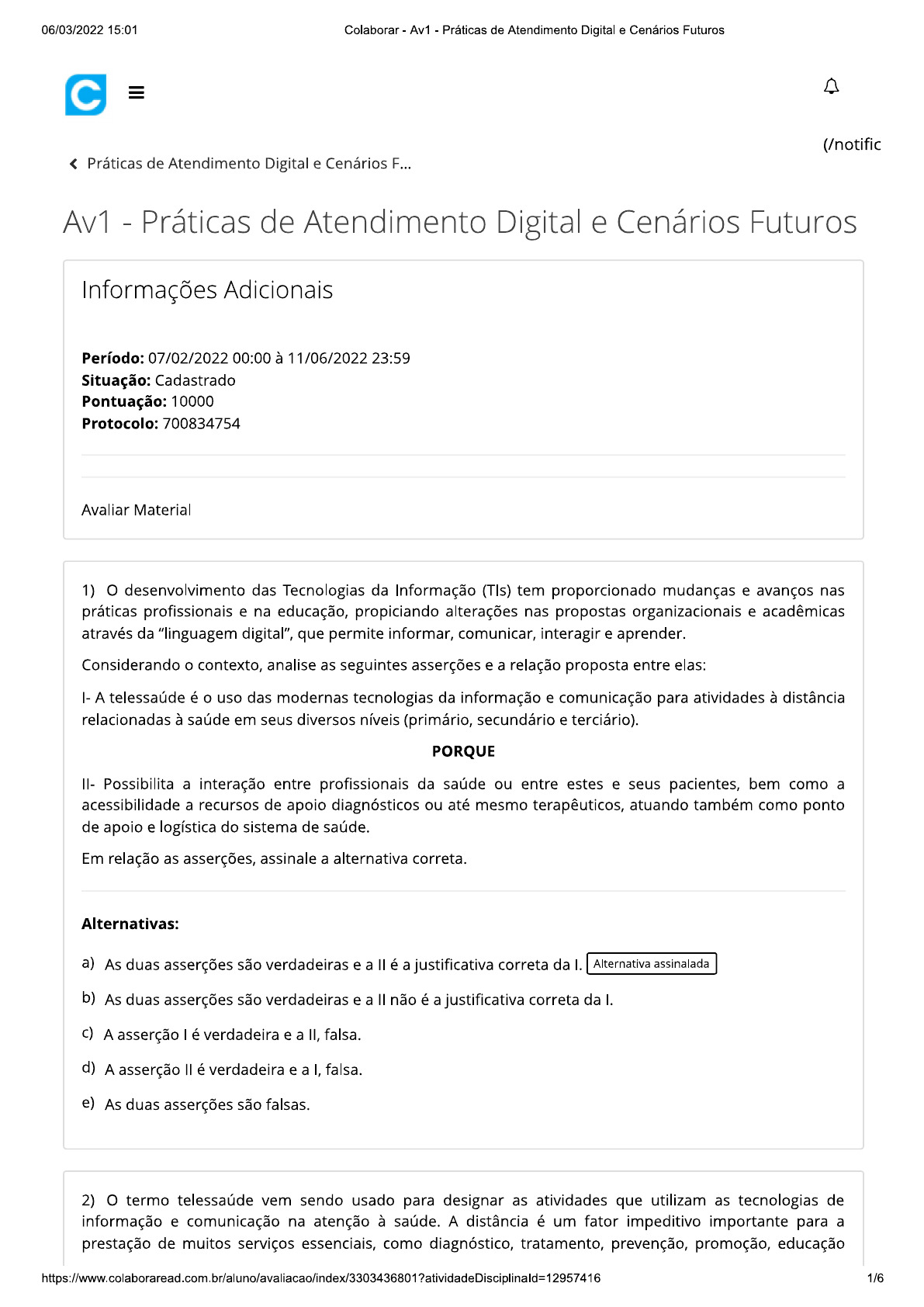 Av1 Práticas de Atendimento Digital e Cenários Futuros Mercados
