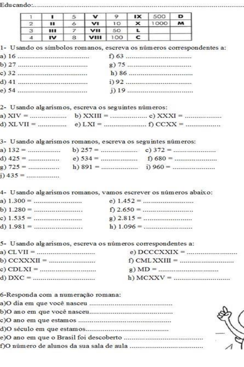 Algarismos Egipcios 1 100 Grátis: ATIVIDADES SISTEMA DE ENUMERAÇÃO