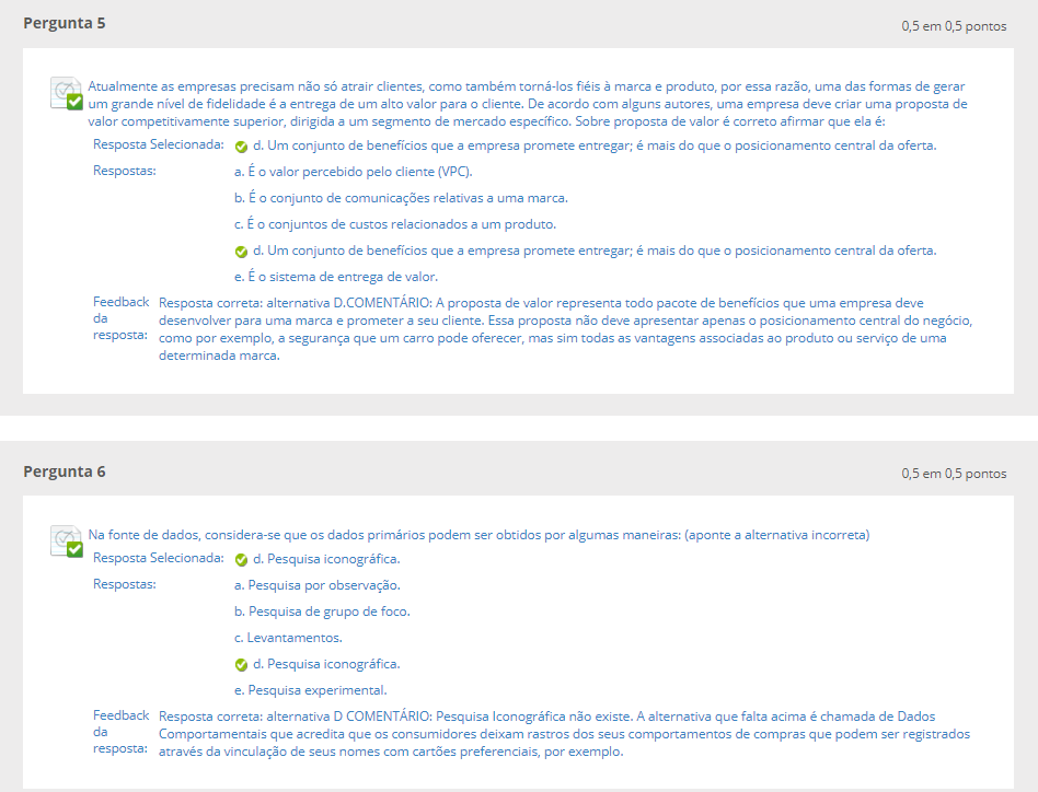 ESTUDOS DISCIPLINARES IV 6596-15 Questionario - Marketing