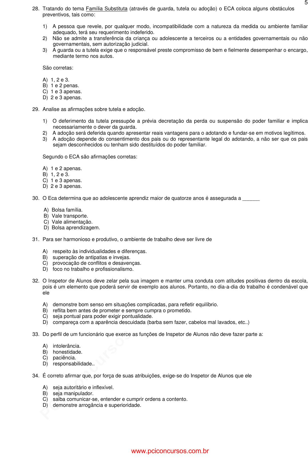 Prova Pref. São Caetano do SulSP - CAIPIMES - 2009 - para Inspetor de  Alunos.pdf - Provas de Concursos Públicos