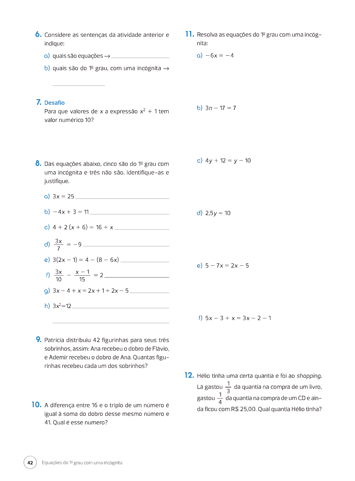 EQUAÇÃO DO 1º GRAU - 7º ANO - AULA 1 \Prof Gis/ - Matemática