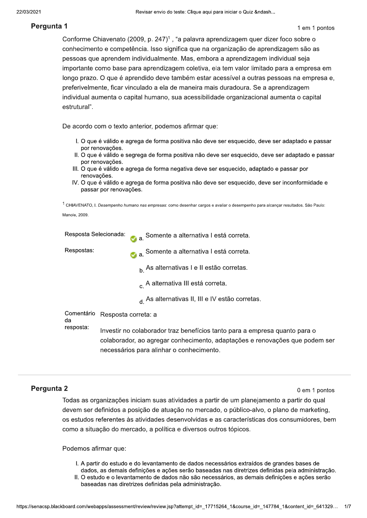 Quiz Gestão de pessoas - Gestão de Departamento Pessoal