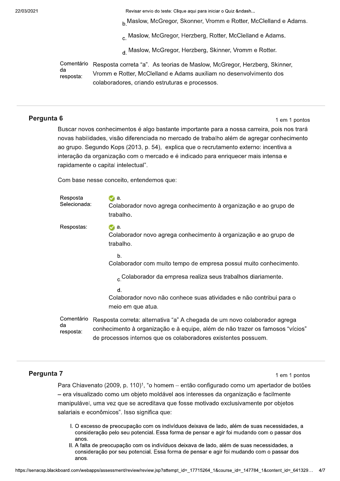 Quiz Gestão de pessoas - Gestão de Departamento Pessoal