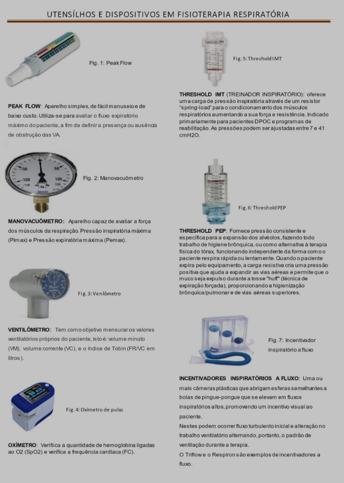 Aparelhos Respiratórios - Fisioterapia Respiratória