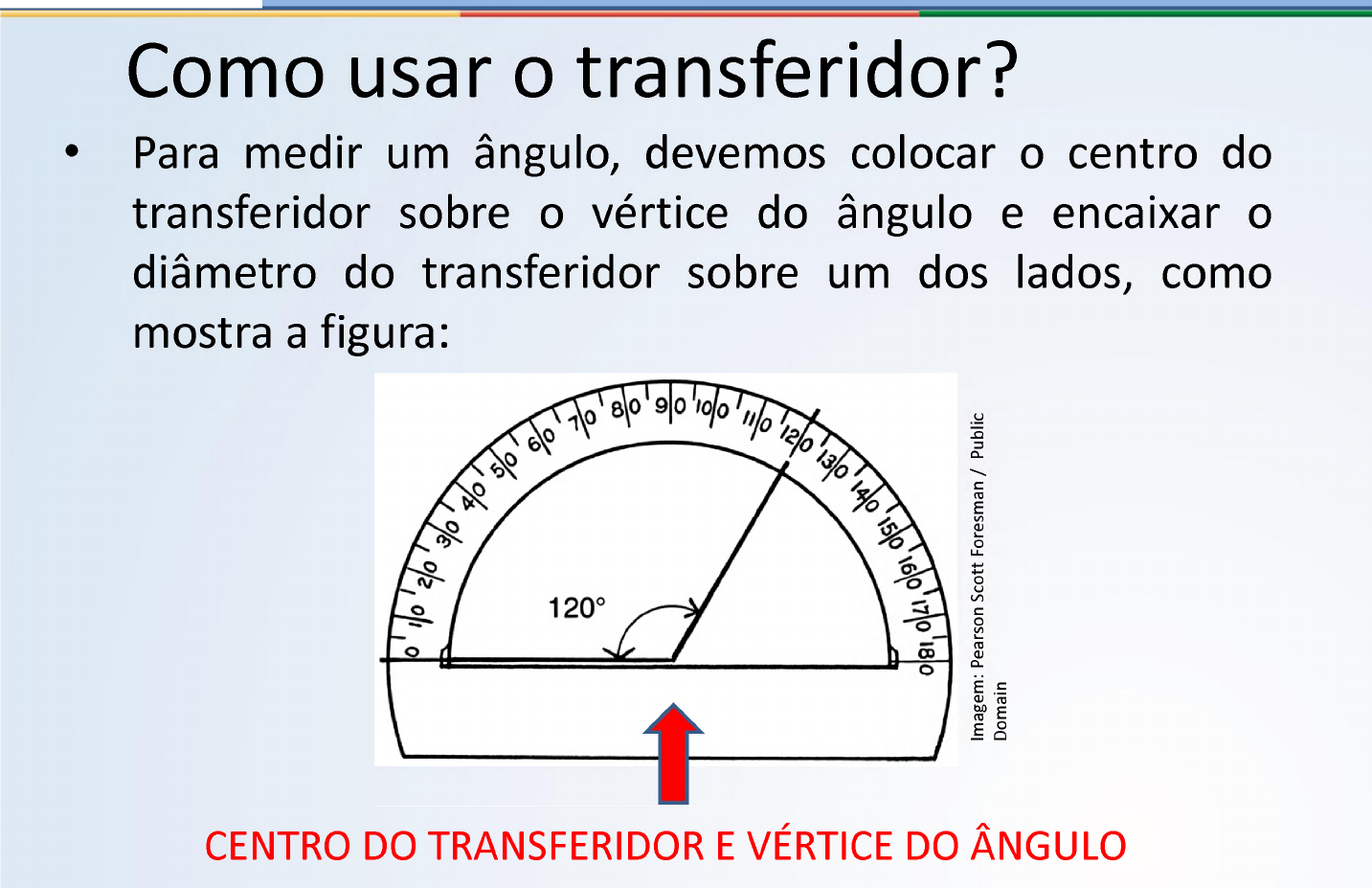 observe o transferidor e responda 120 graus a qual a) alternativa b) ângulo  AOF c) ângulo BOC d) ângulo 
