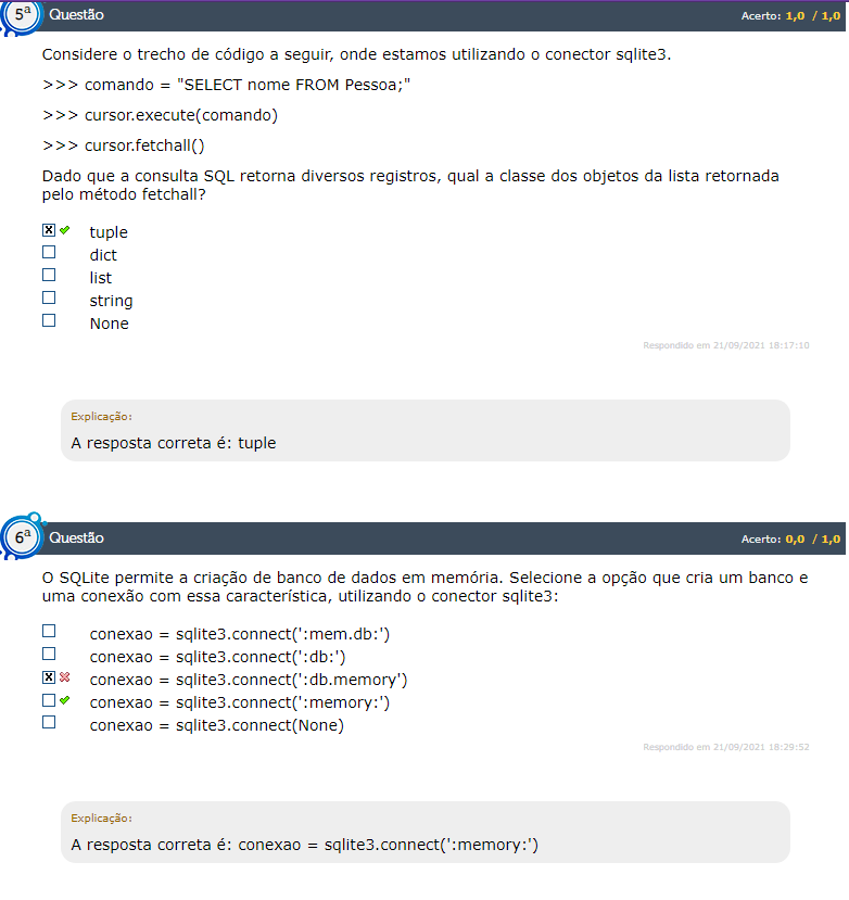 Simulado ESTÁCIO, DESENVOLVIMENTO RÁPIDO DE APLICAÇÕES EM PYTHON 3 - Python