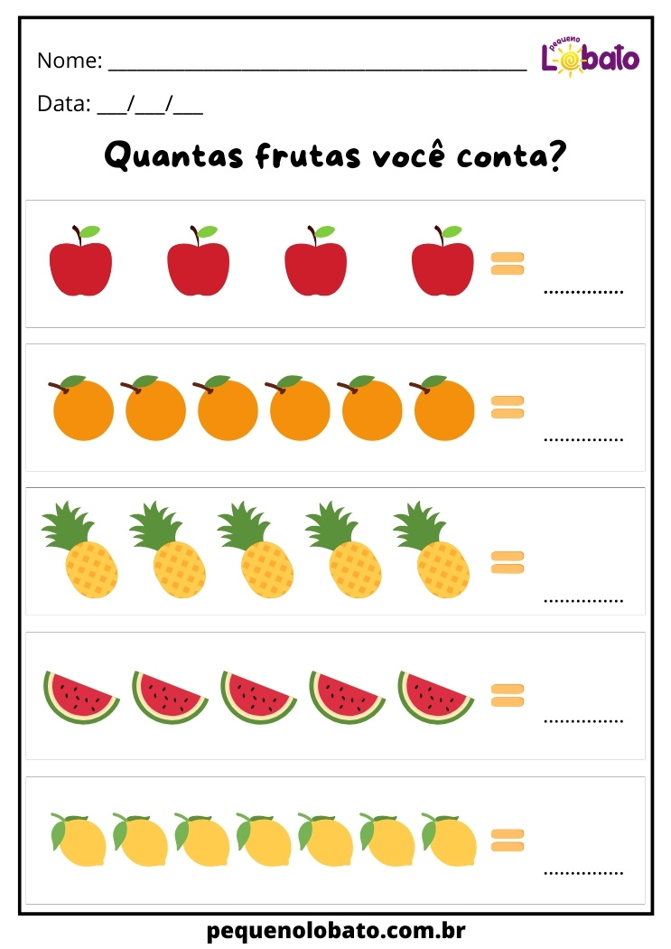 Atividades sobre as Frutas para a Educação Infantil