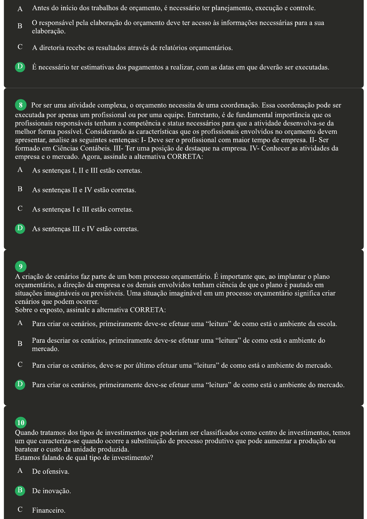 Avaliação Ii Orçamento Empresarial Orçamento Empresarial 7986