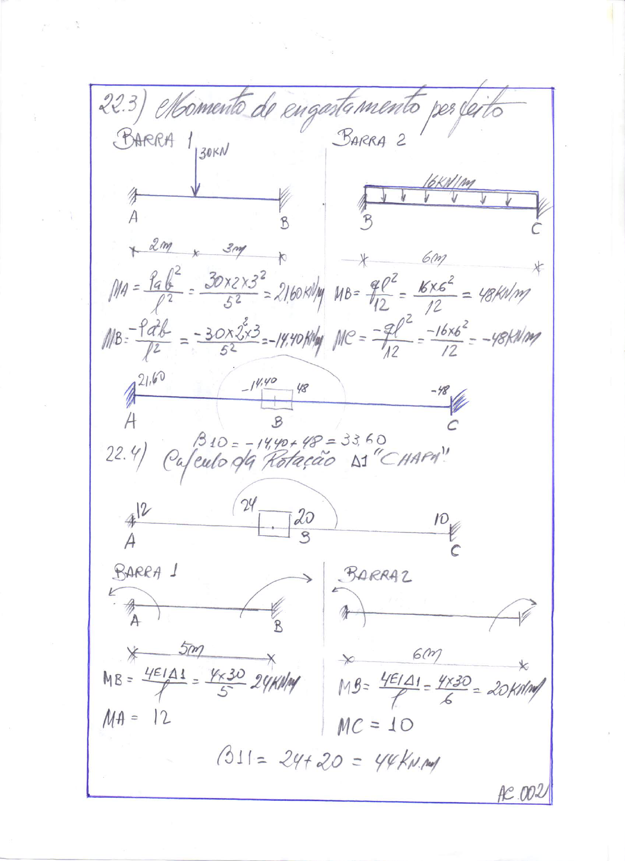 Exercicio Resolvidos Teoria Das Estruturas Método Dos Deslocamentos ...