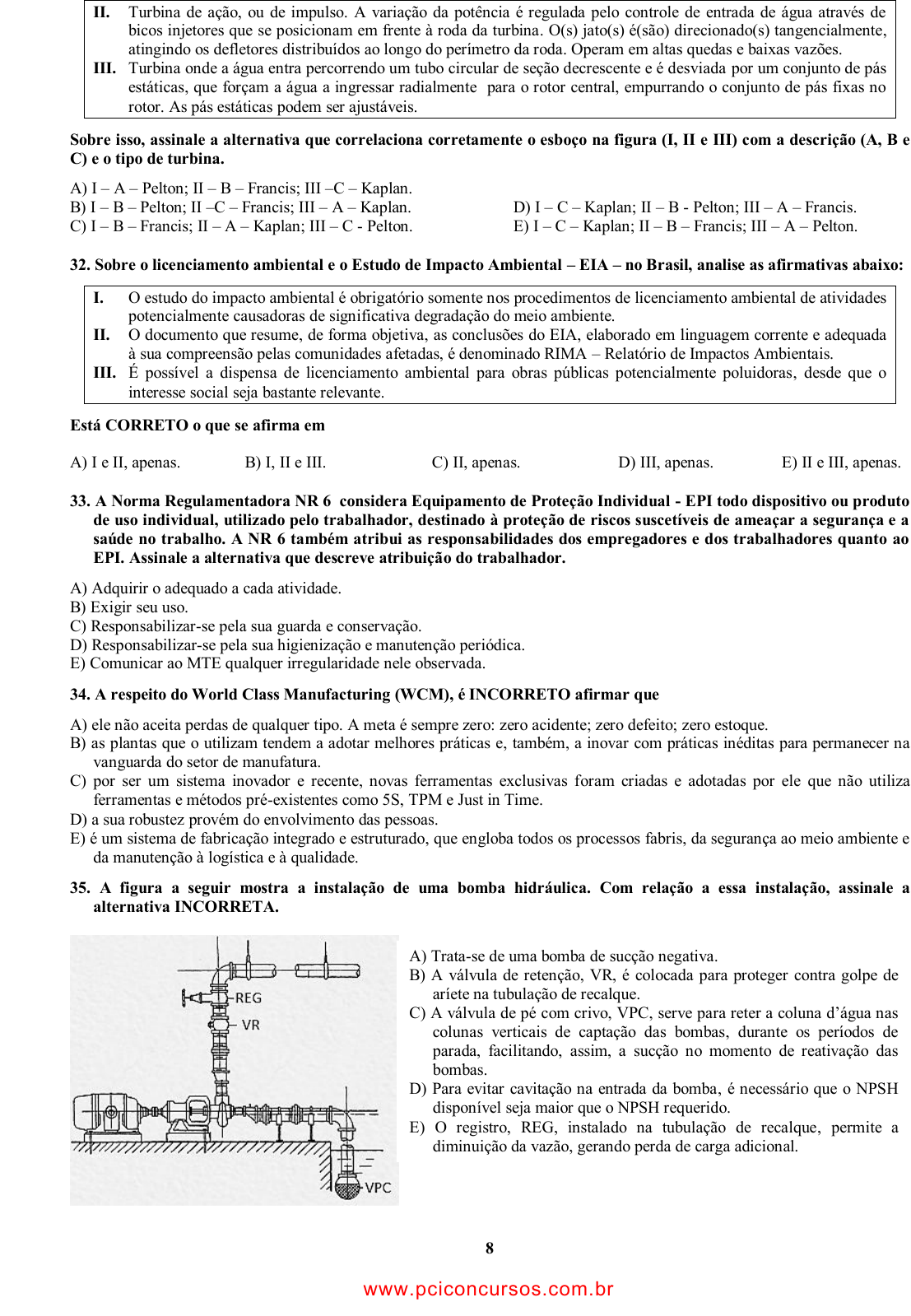 Prova COMPESA - UPENETIAUPE - 2013 - para Analista de Saneamento -  Engenheiro Mecânico.pdf - Provas de Concursos Públicos