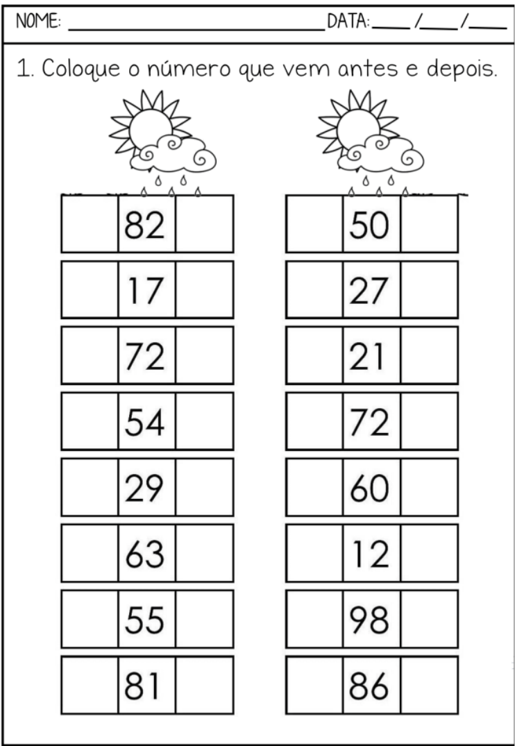 antecessor e sucessor - Matemática nos Anos Iniciais do Ensino ...