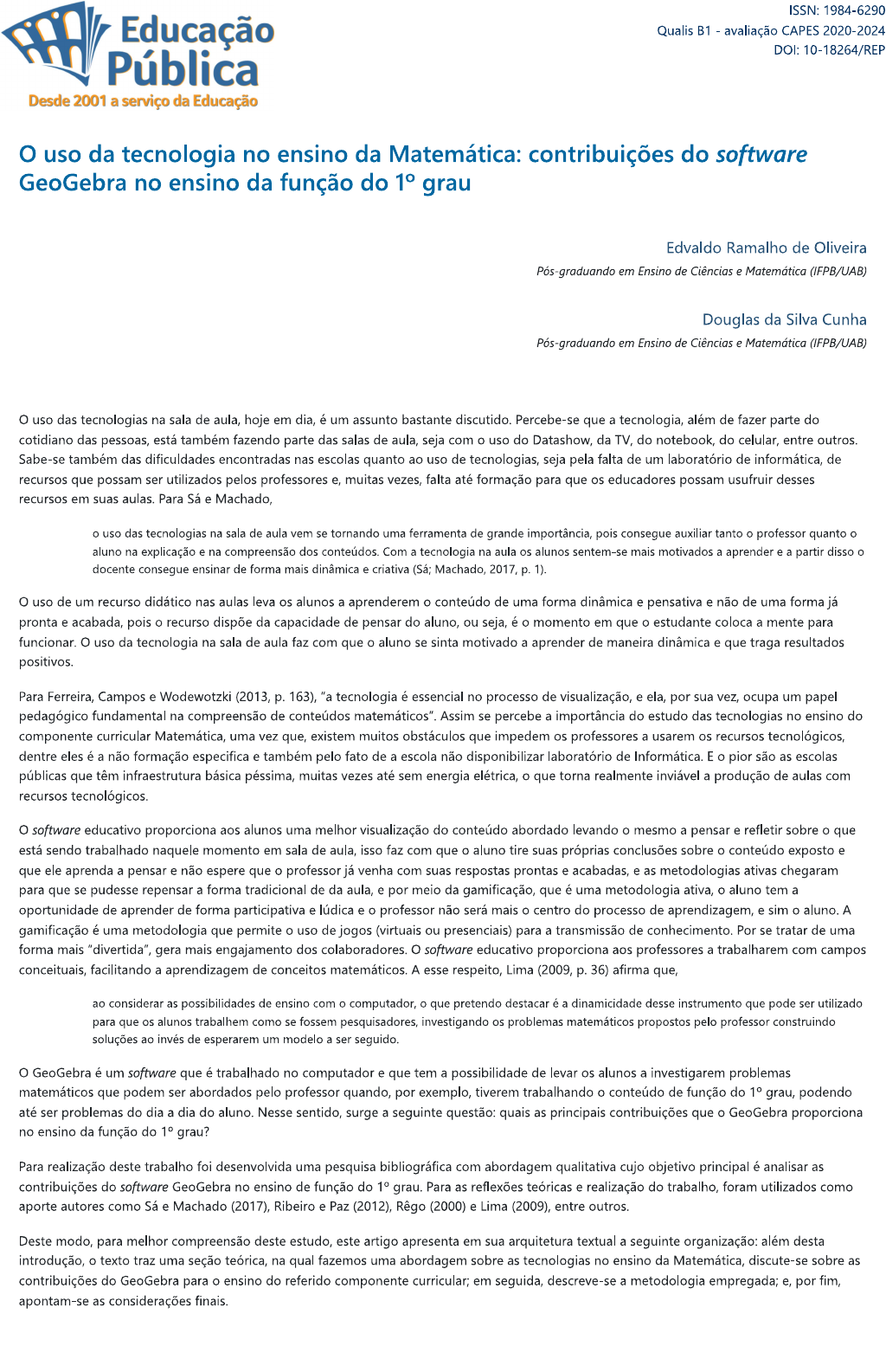 Matemática: Possibilidades Além da Sala de Aula