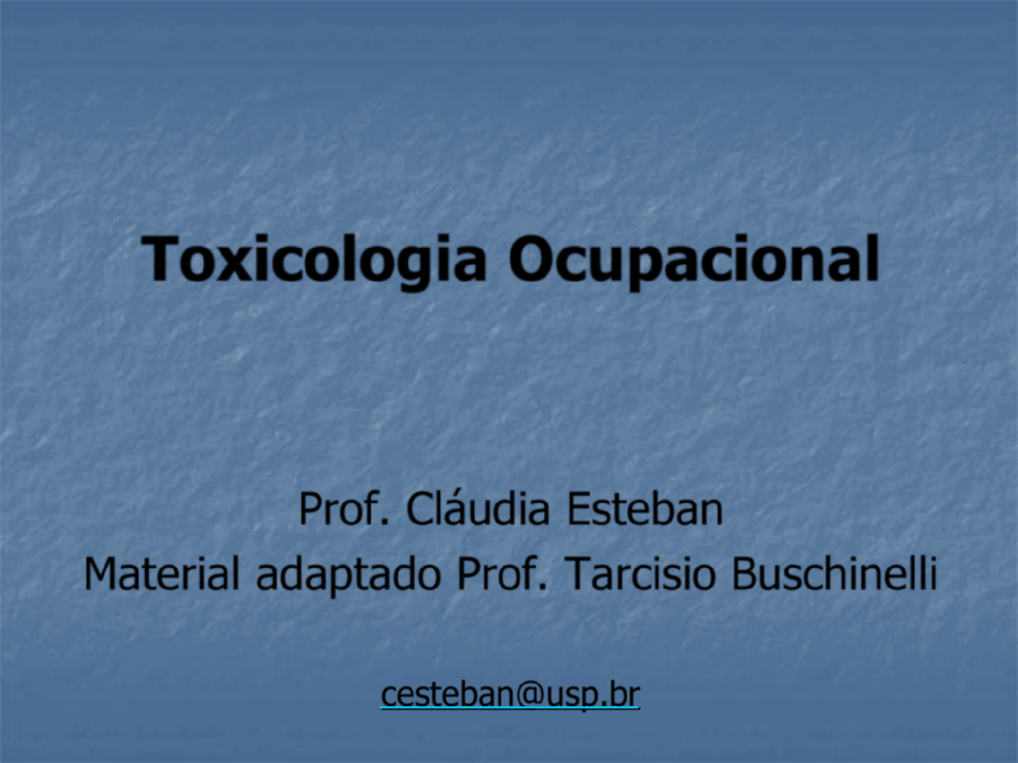 Curso a Distância de Toxicologia Ocupacional