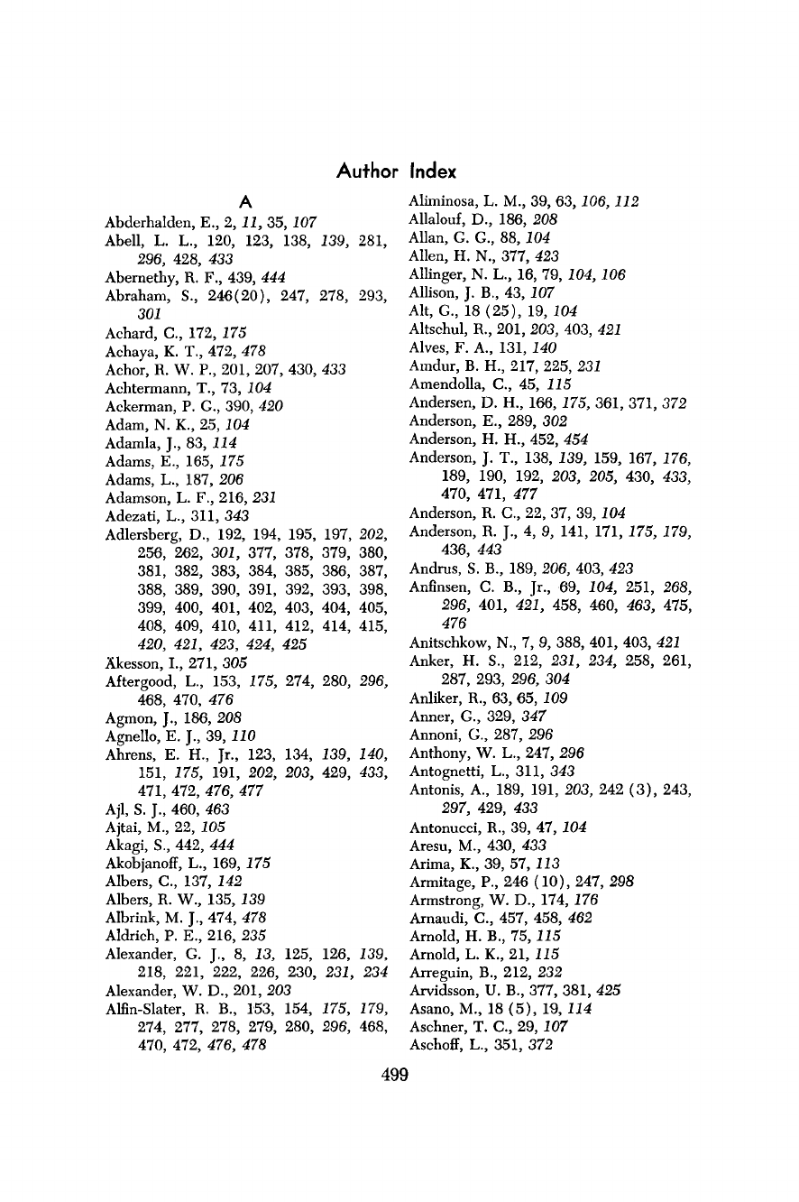 Author Index 1958 Cholesterol Leitura