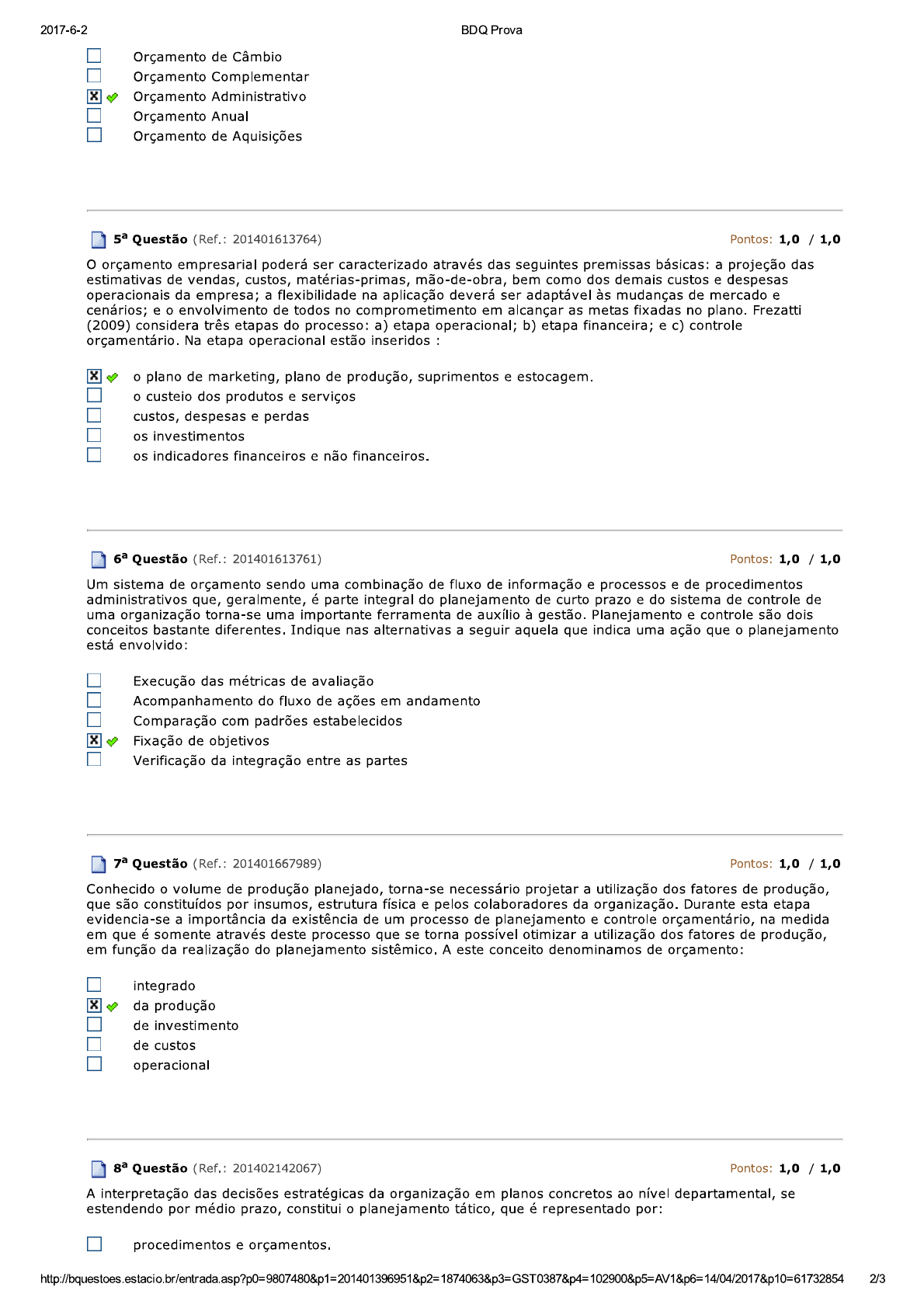 Prova Av1 Orçamento Empresarial Orçamento Empresarial 4550