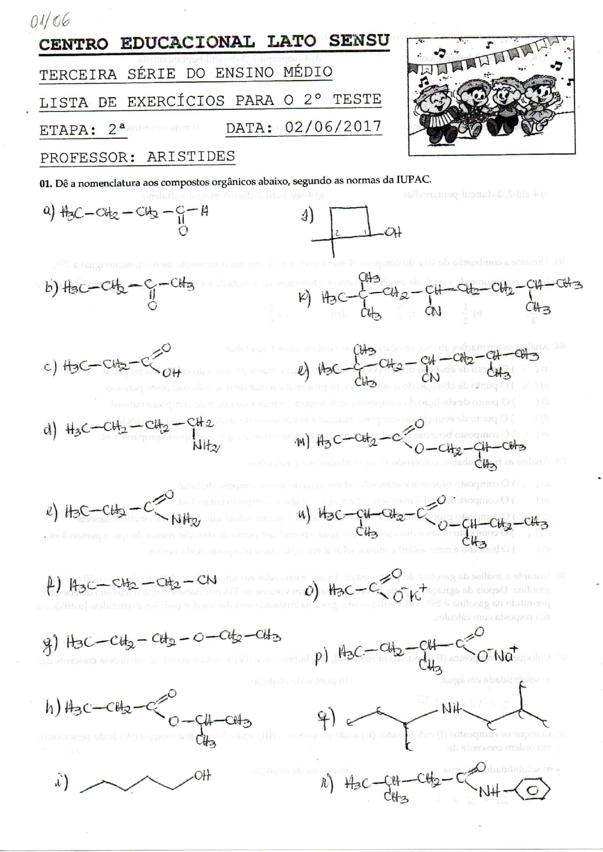 Química - Lista De Ex 8 - Química