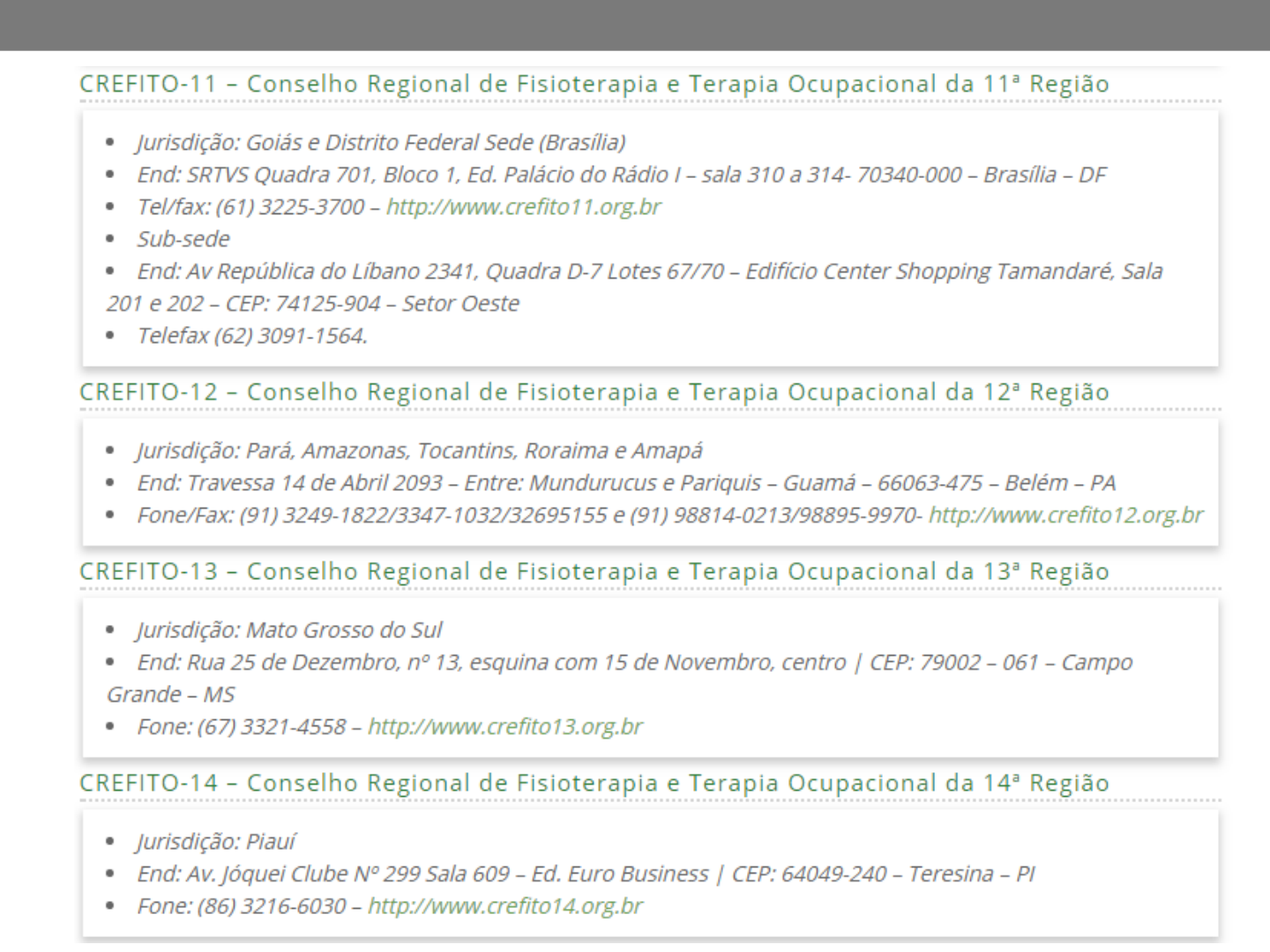 CREFITO14 - Conselho Regional de Fisioterapia e Terapia Ocupacional da 14ª  Região