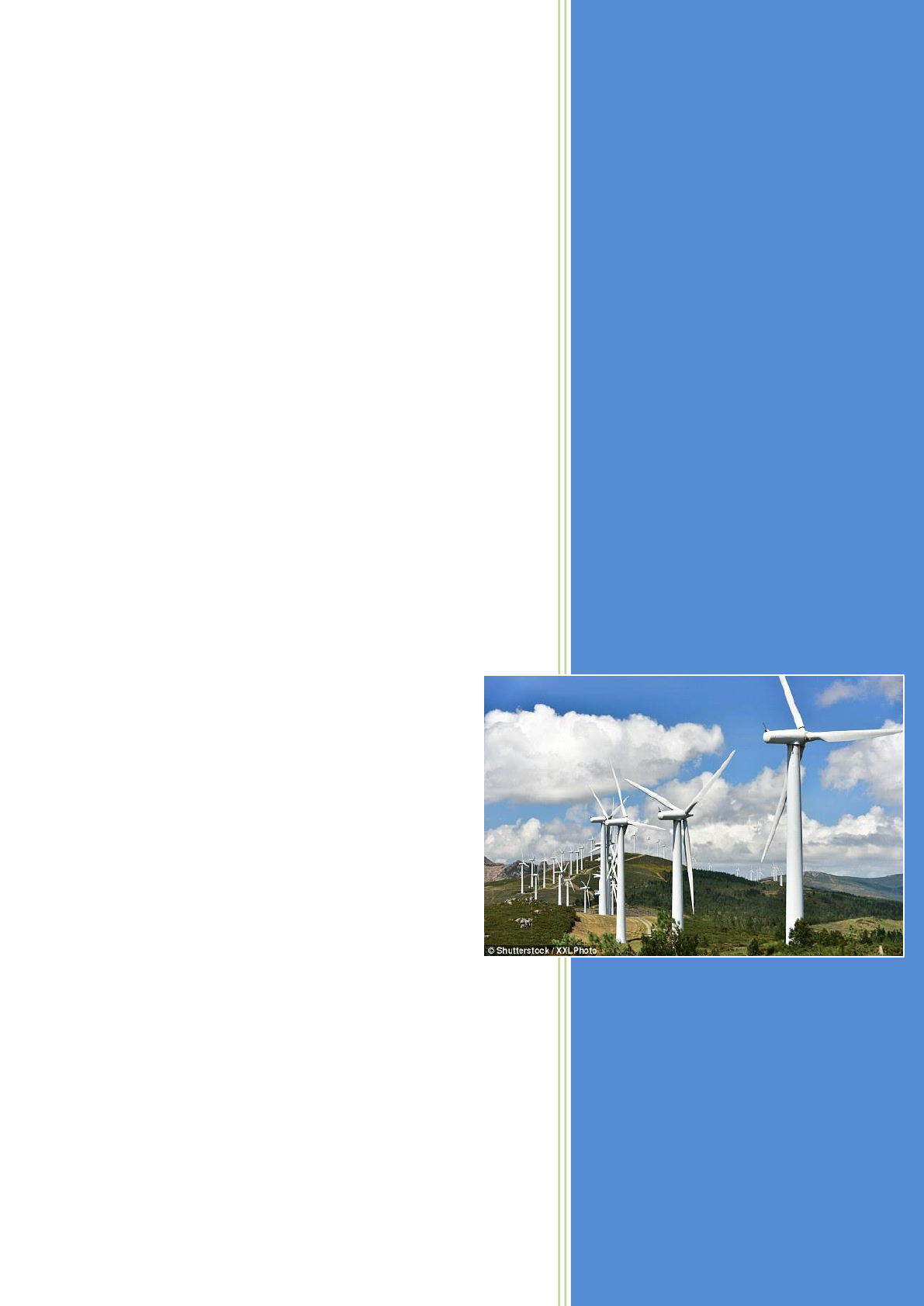Moinho de vento para produção de energia elétrica, maquete