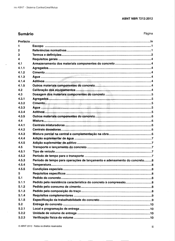 NBR 7212 2012 Execu o De Concreto Dosado Em Central Procedimento 