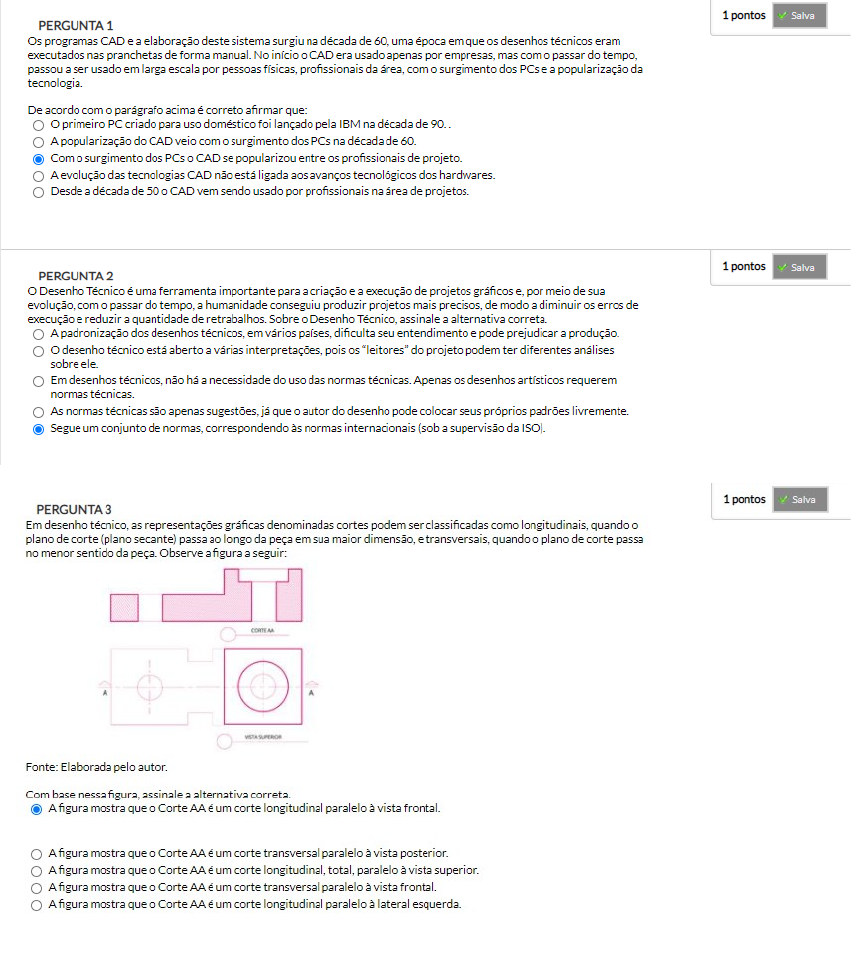 Prova DesenhoTecnicoN2 Nota10 - Desenho Computacional