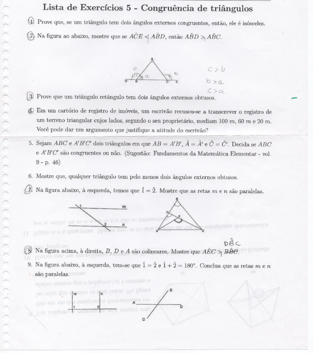 Exercicios Sobre Geometria Plana