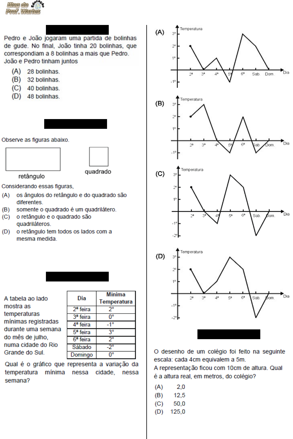 Blog do Prof. Warles: Quiz 10: MATEMÁTICA 9° ANO