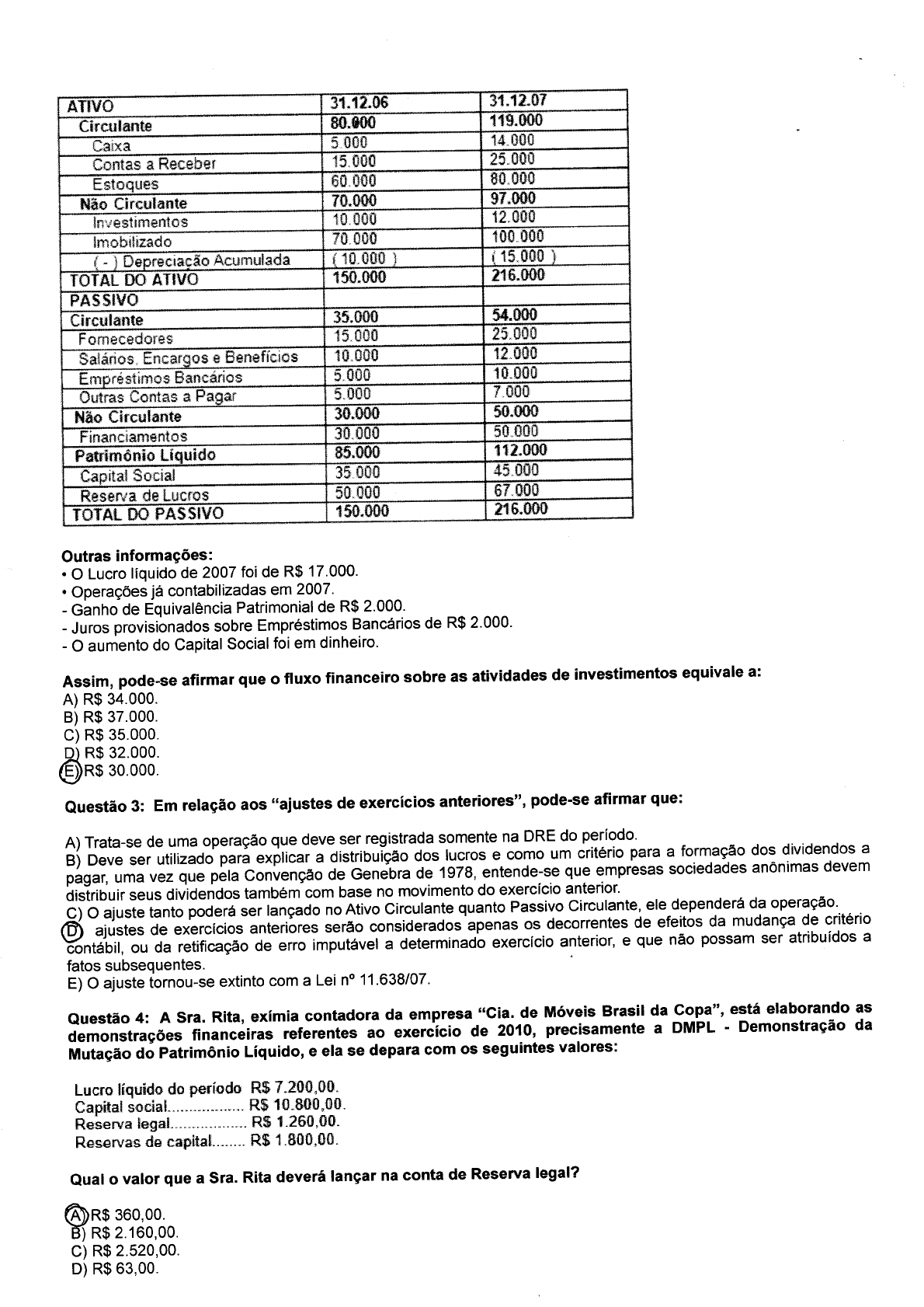 Avaliação Estrutura Das Demonstrações Contábeis Estrutura Das Demonstrações Contábeis 3923