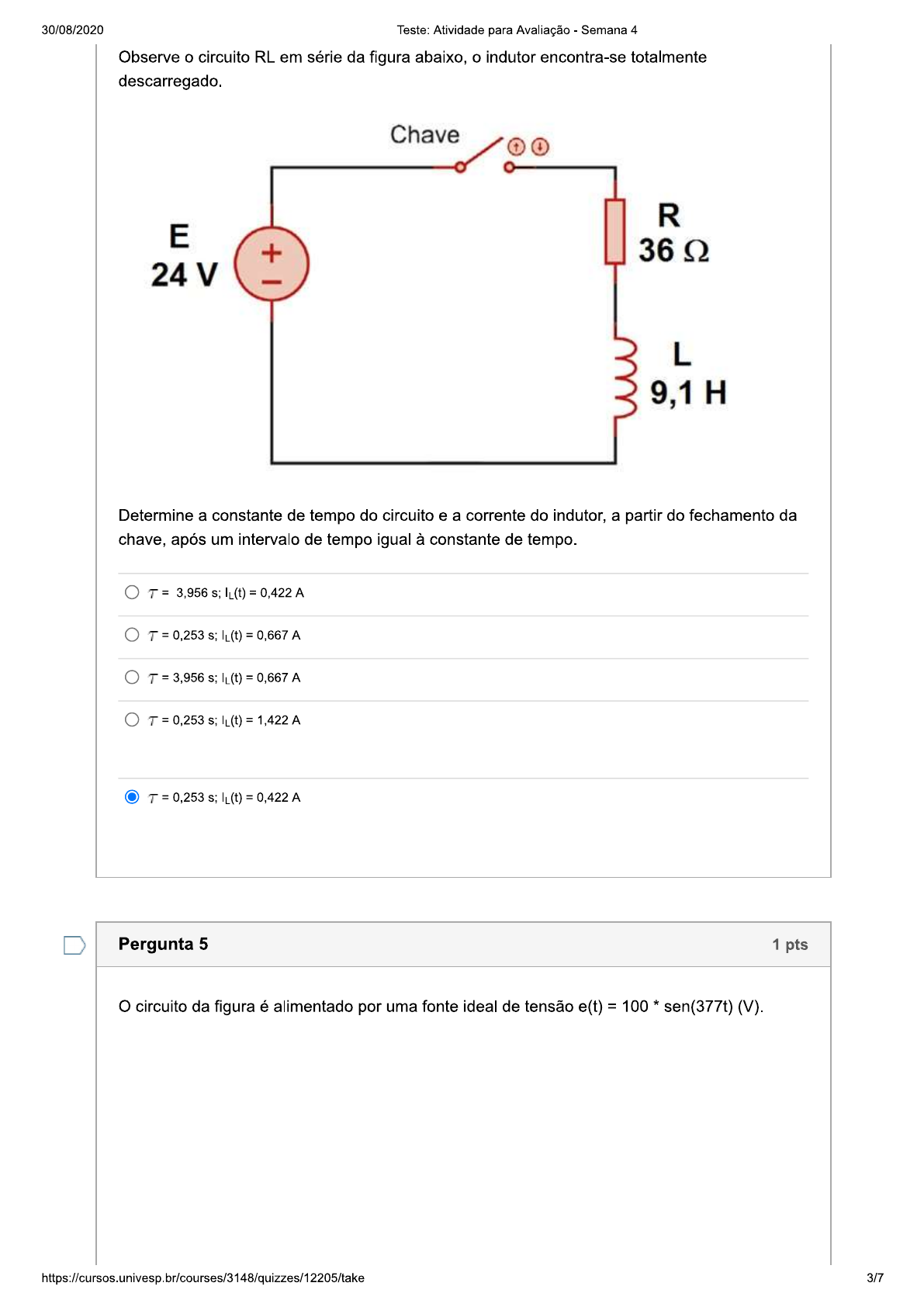 Atividade para Avaliação Circuitos Elétricos Semana Univesp Circuitos Elétricos I