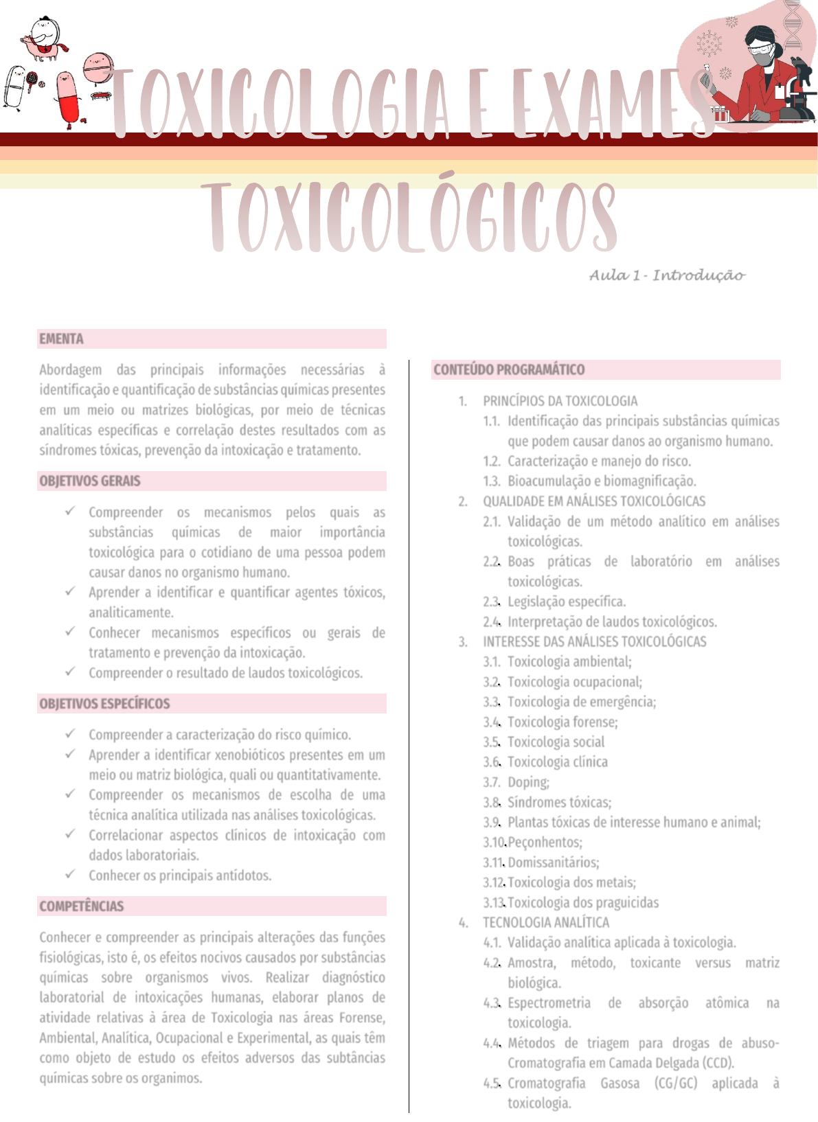 Resumo de Introdução a Toxicologia