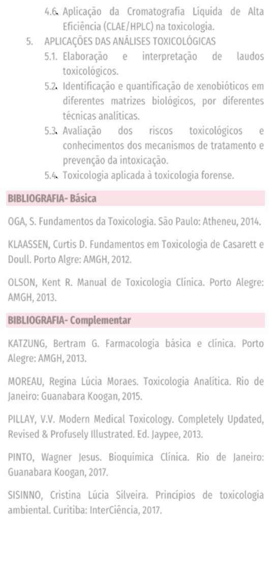 Resumo de Introdução a Toxicologia