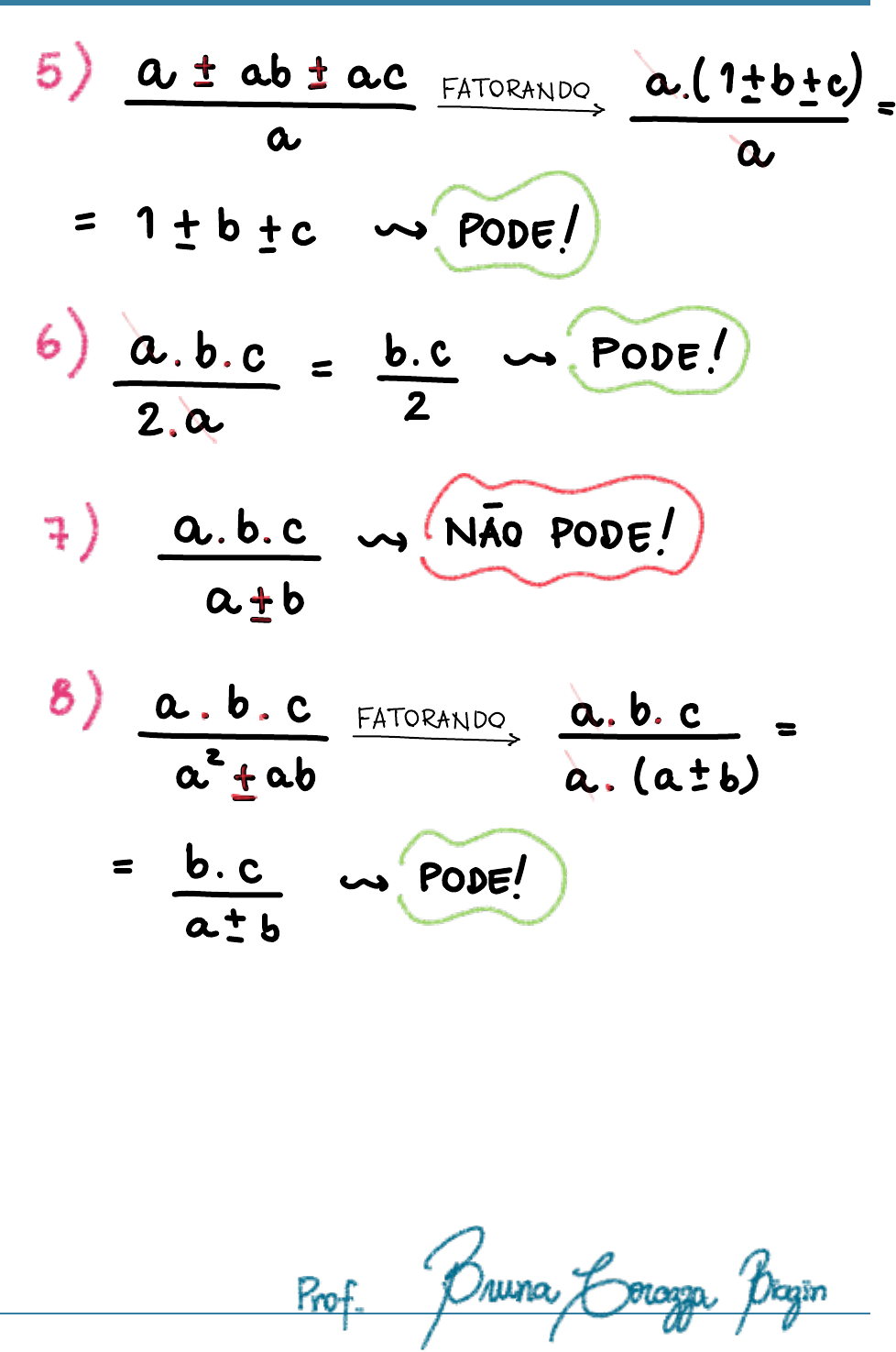 Matemática, SIM OU NÃO. - Cuidado, ao simplificar uma fração algébrica.  Vejam