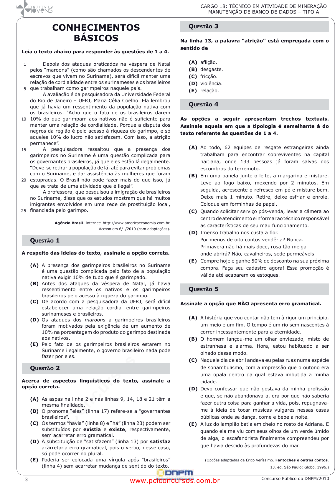Prova UFRJ - UFRJ - 2010 - para Técnico em Contabilidade.pdf - Provas de  Concursos Públicos