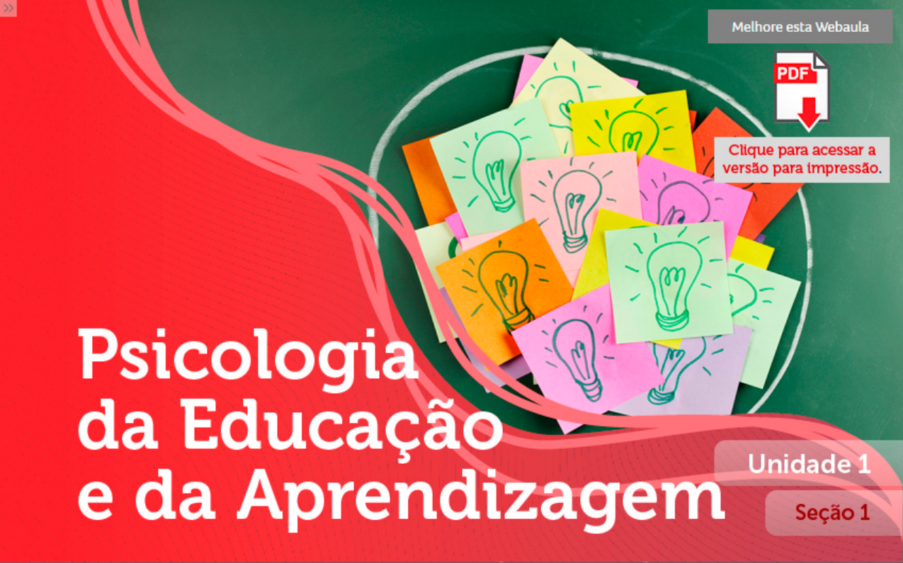 Psicologia Educacao Aprendizagem U1 S1 - Psicologia Da Educação Exercicio