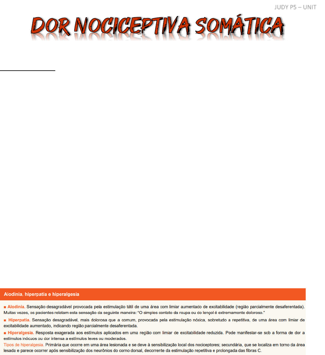 Grátis: Dor nociceptiva somática - Material Claro e Objetivo em PDF para  Estudo Rápido, image size:1076x1176