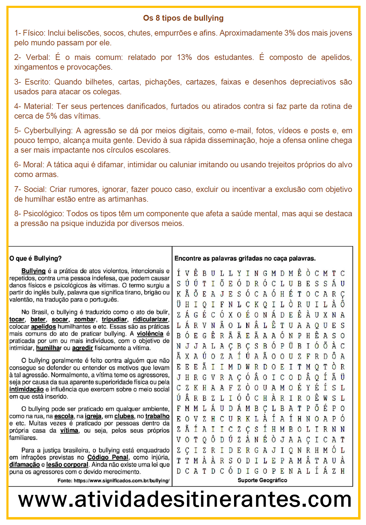 Ensino Religioso 7ano, PDF, Assédio moral/bullying