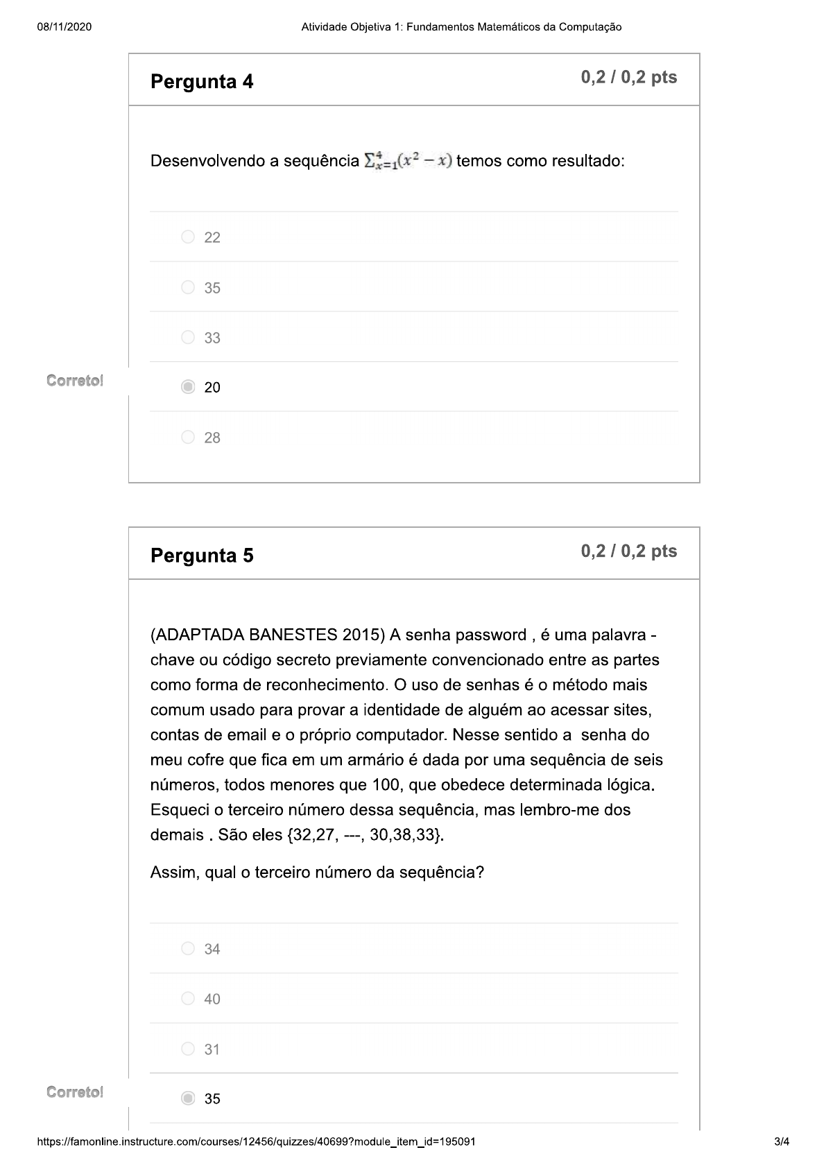 Atividade Objetiva Fundamentos Matem Ticos Da Inform Tica