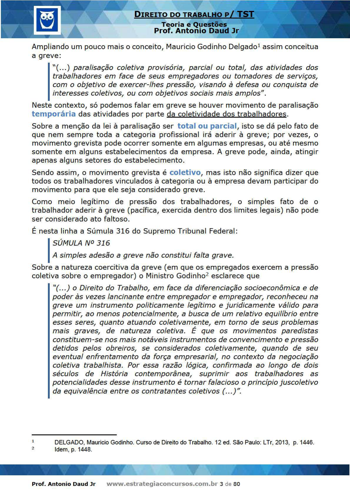 Aula 12 Direito Do Trabalho Aa Organização Sindical. Direito De Greve ...