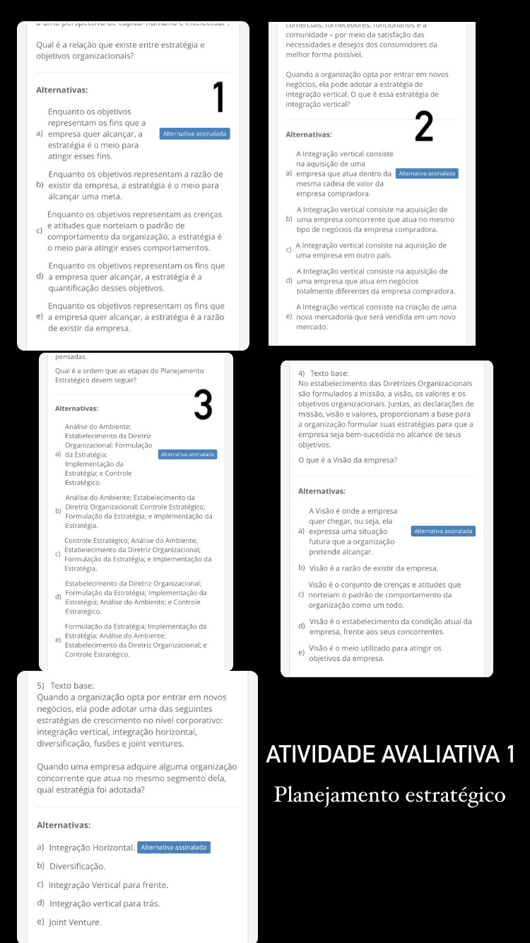 Atividade Avaliativa Av1 - Planejamento Estratégico